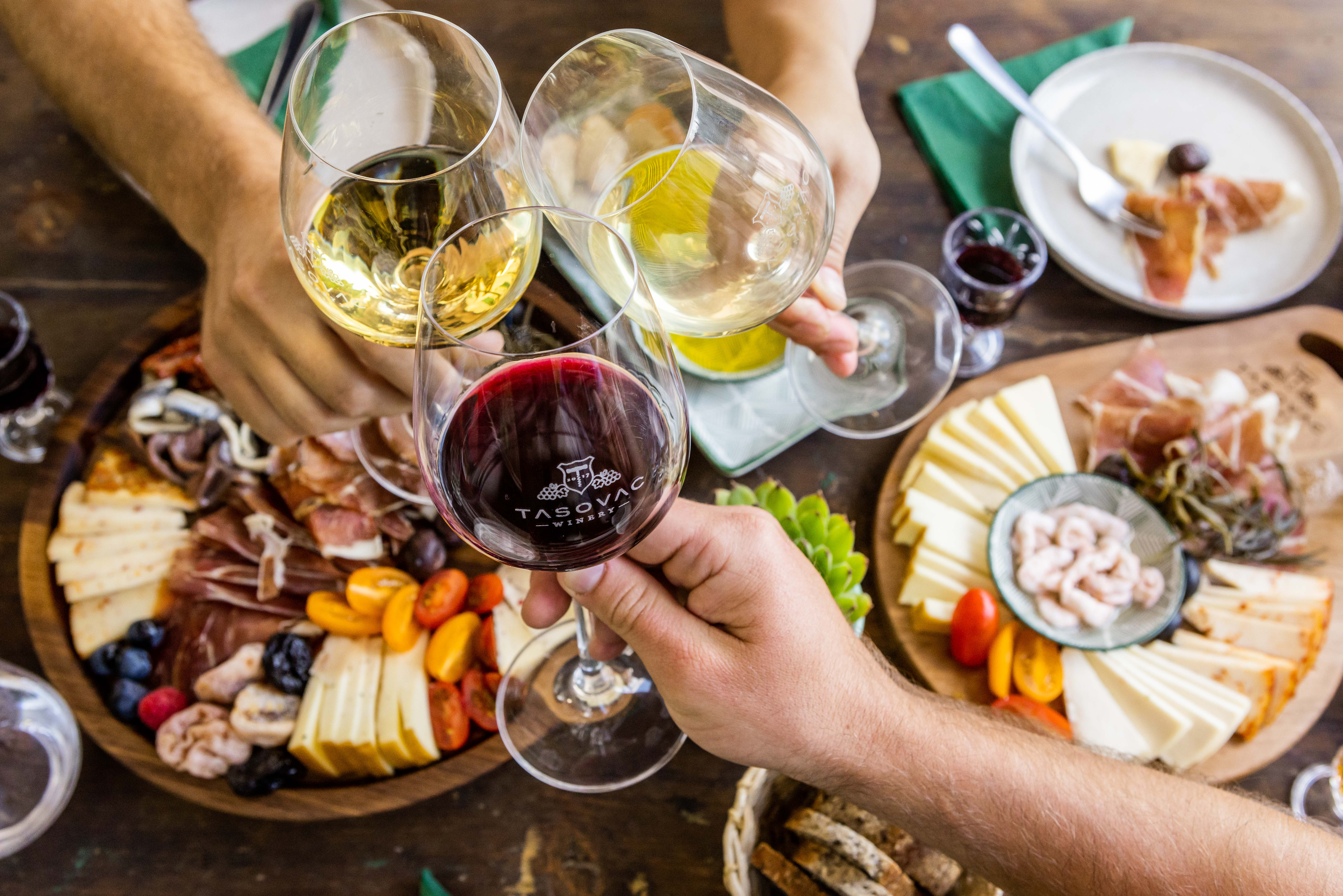 People tasting local wine in Korcula family winery Tasovac