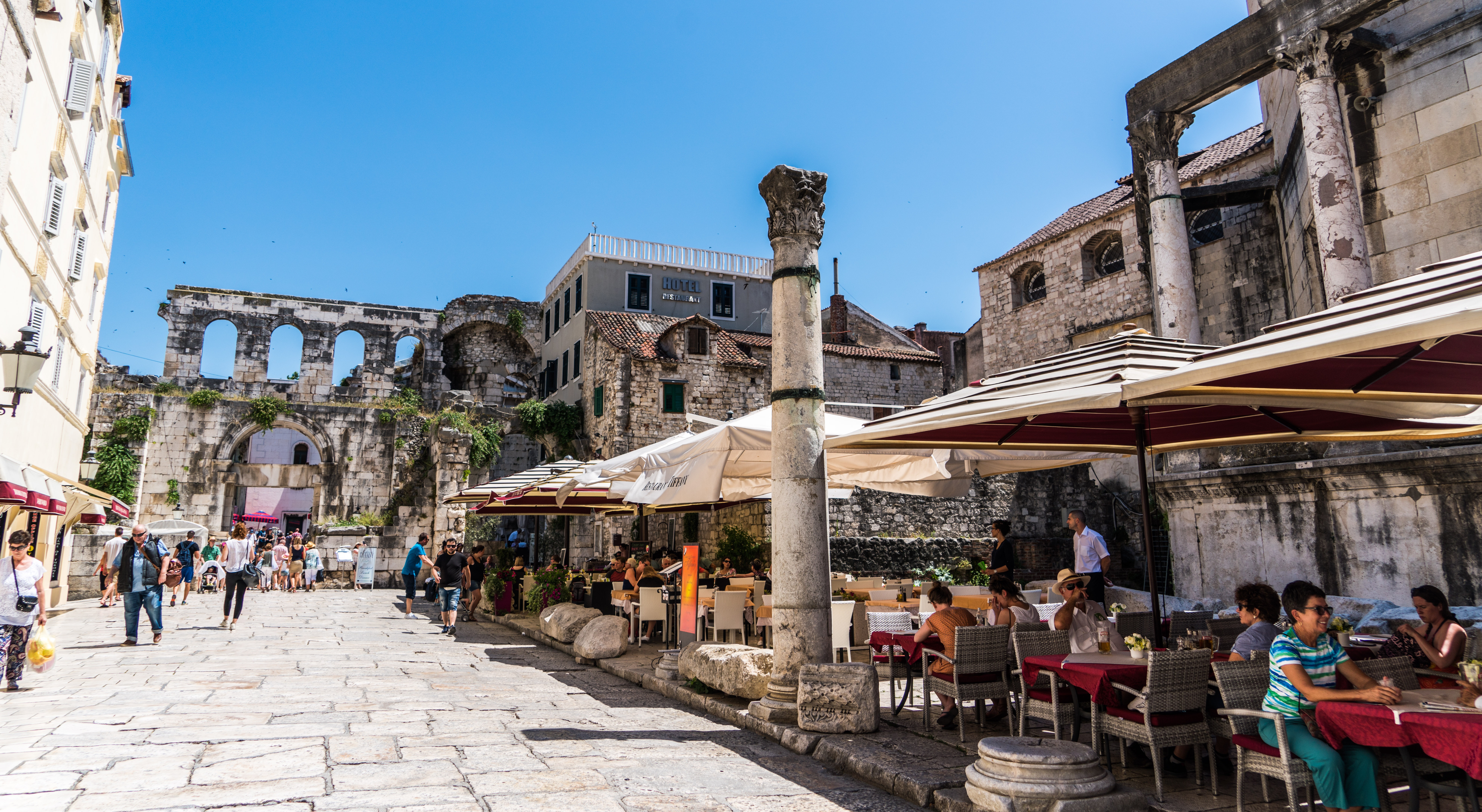 Exploring Old town of Split, Croatia with a tour guide