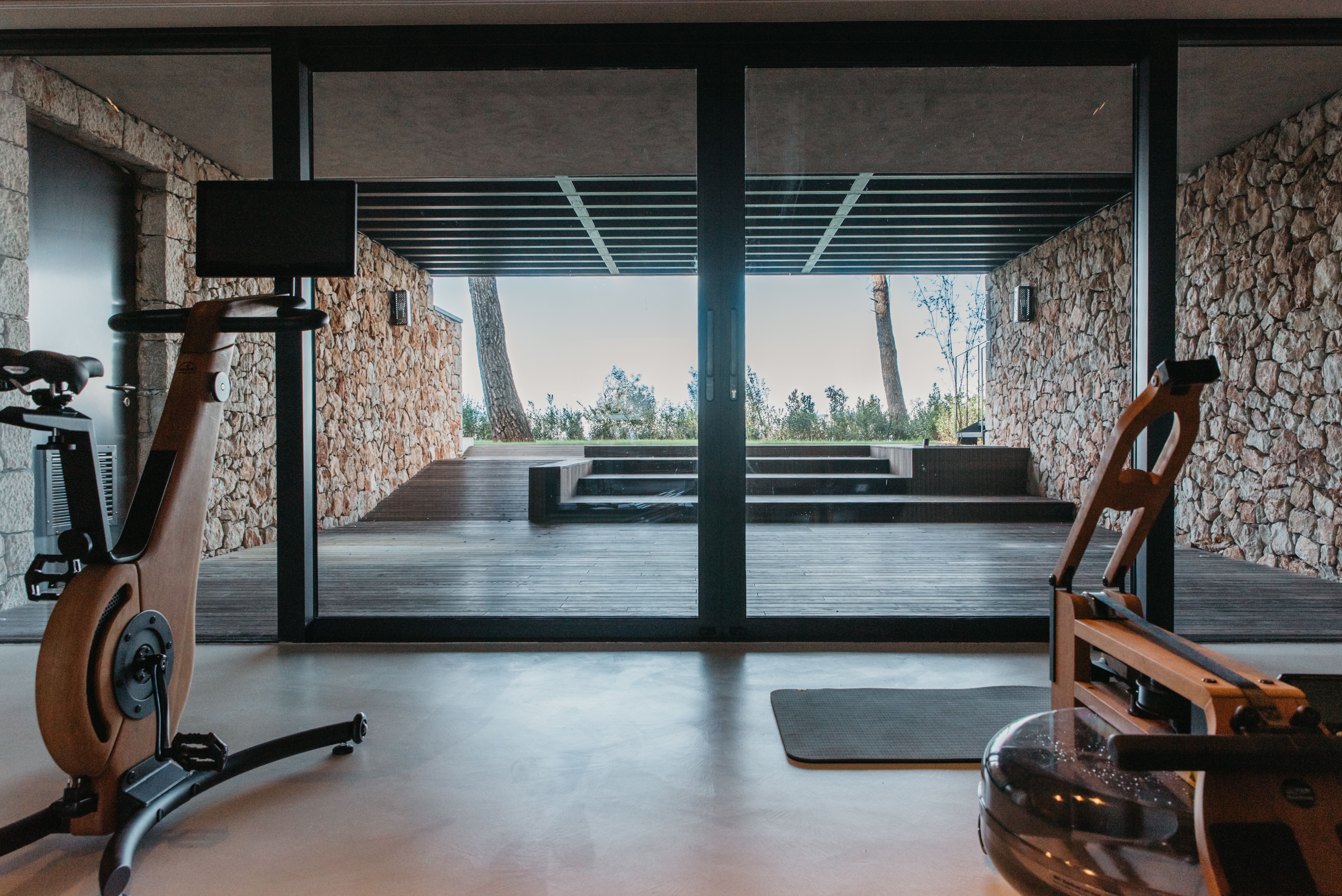 Lovely fitness area with natural surroundings in Villa Cove Hvar