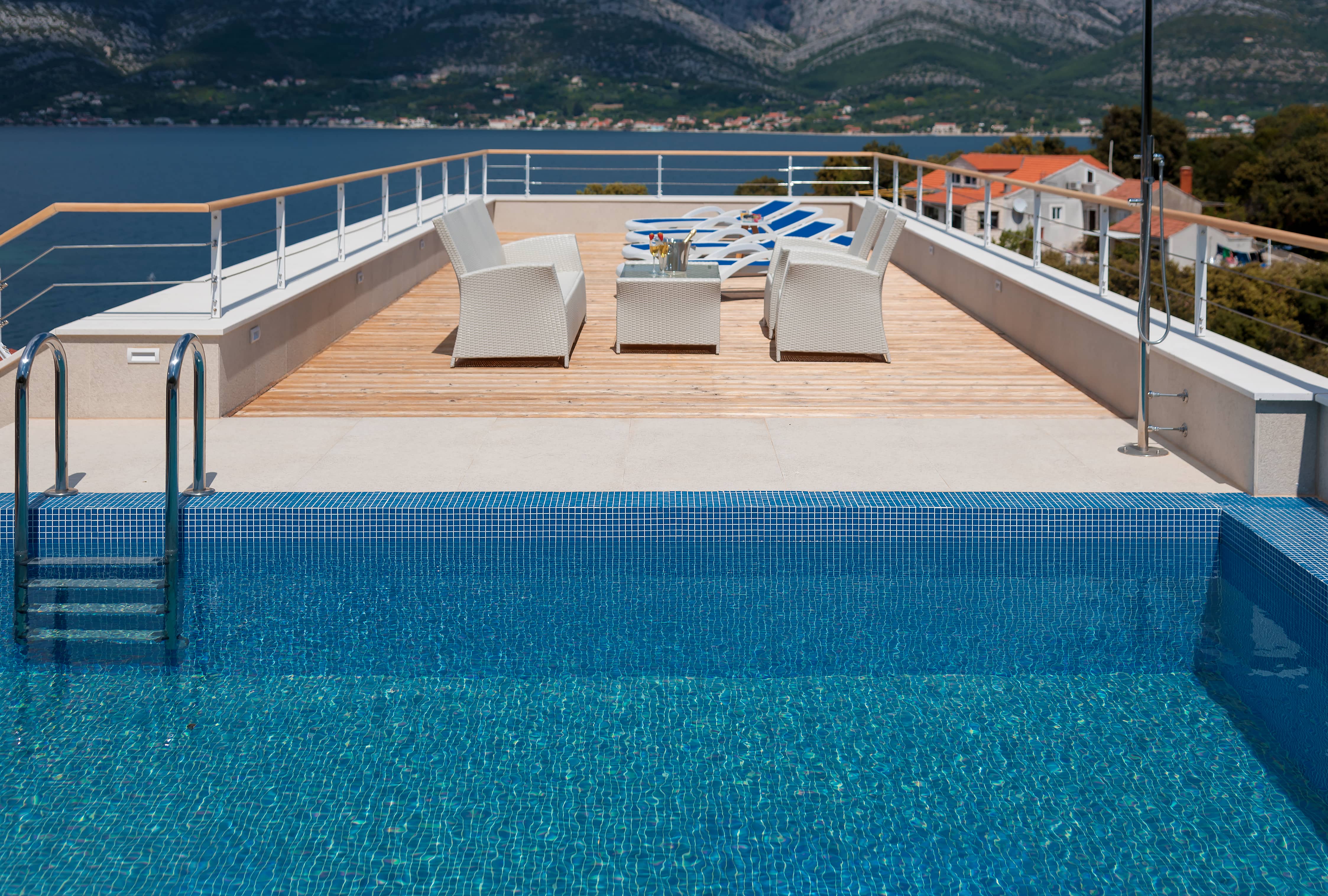 Sea-view terrace with a pool in Korcula villa - Villa Superior One