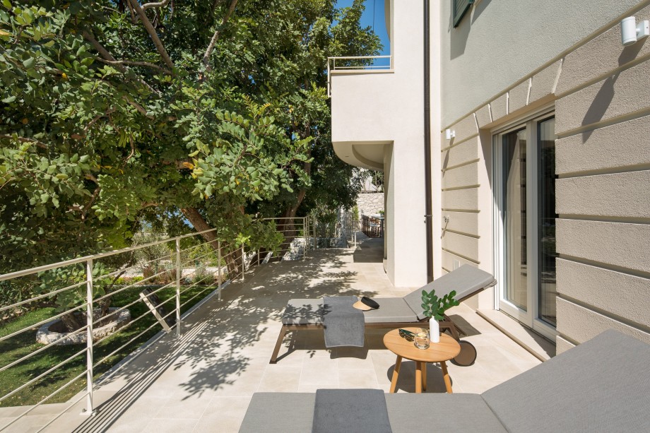 Comfortable sunbed in the beautiful villa in Hvar center with a heated pool