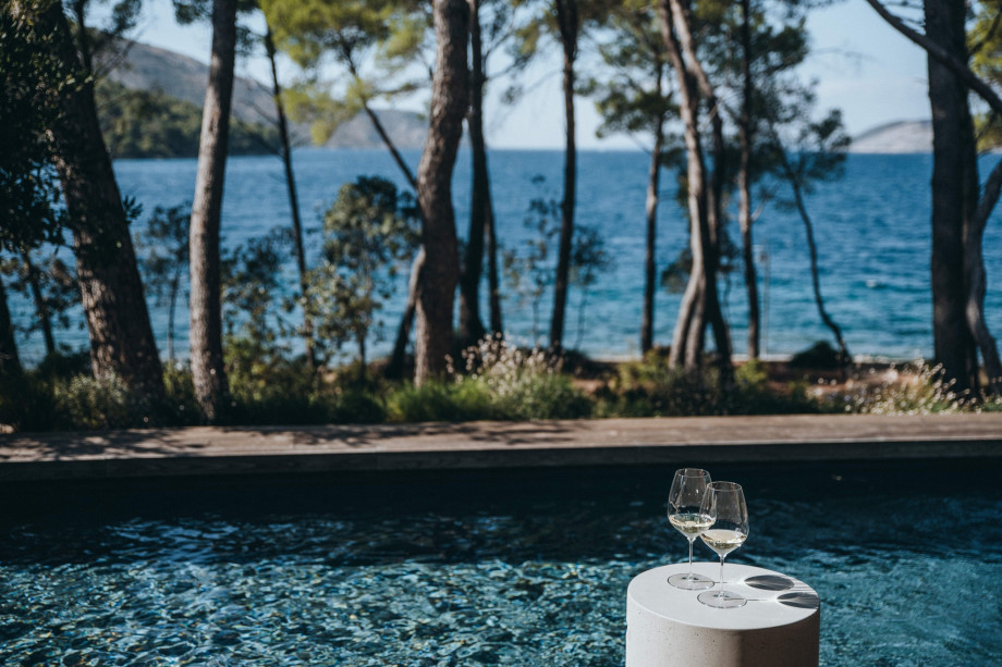 Luxury beachfront villa Hvar with pool and sea view