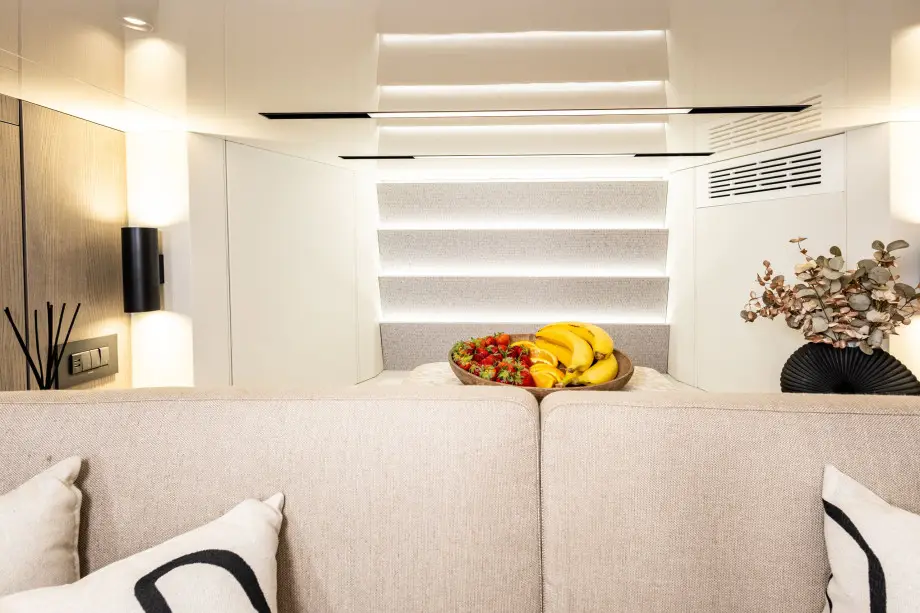 Interior of Cranchi A46 luxury tender