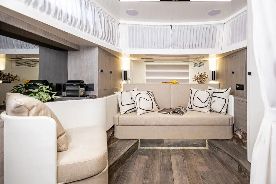 Interior of Cranchi A46 luxury tender