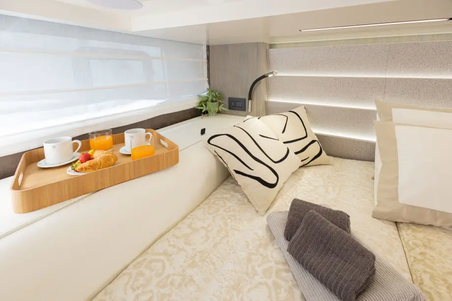 Modern interior of Cranchi A46 boat