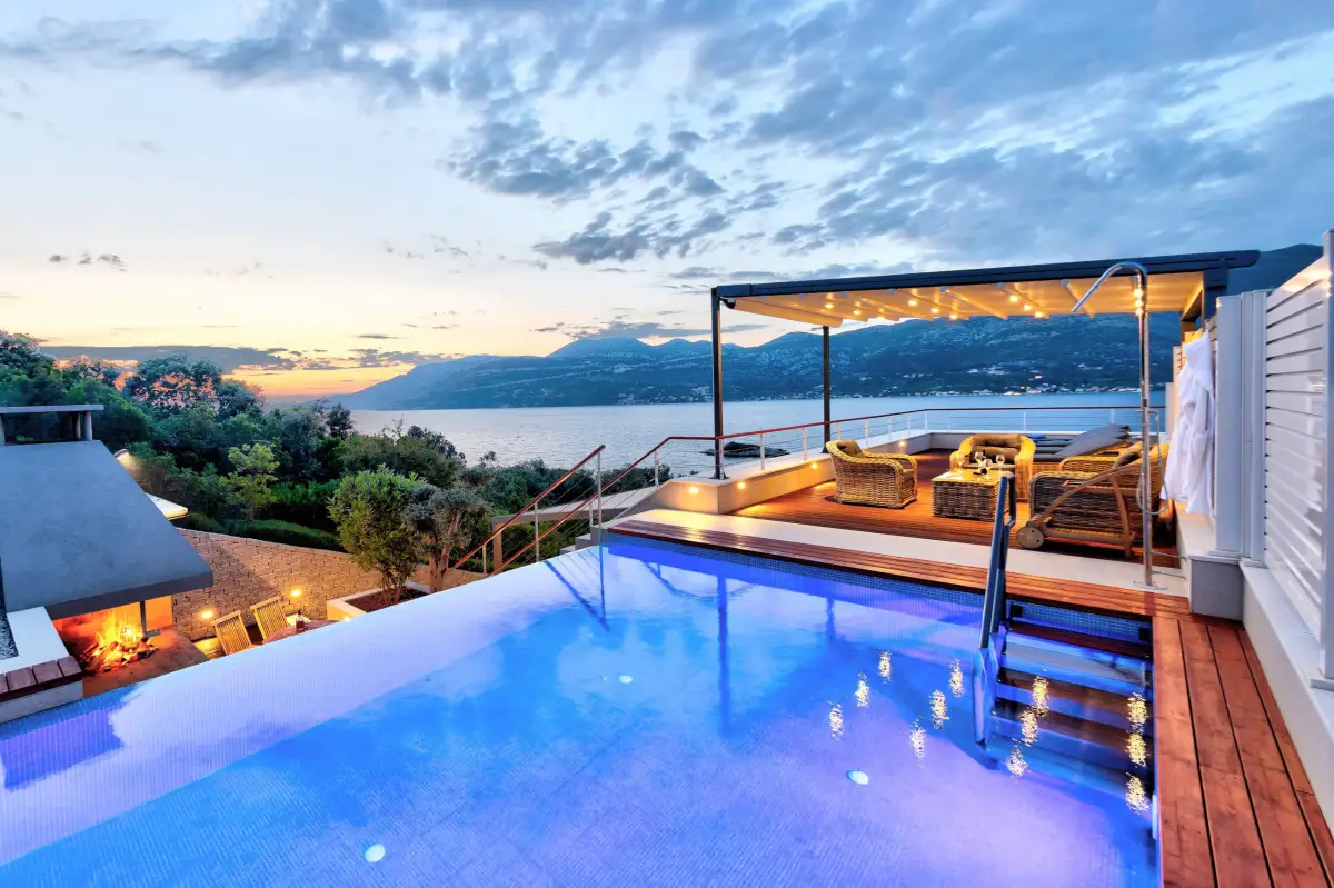 Villa on Korcula with pool on rooftop and a stunning sea view